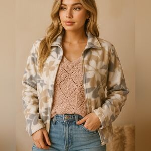 Alfred Dunner fleece zip up jacket, Petite L